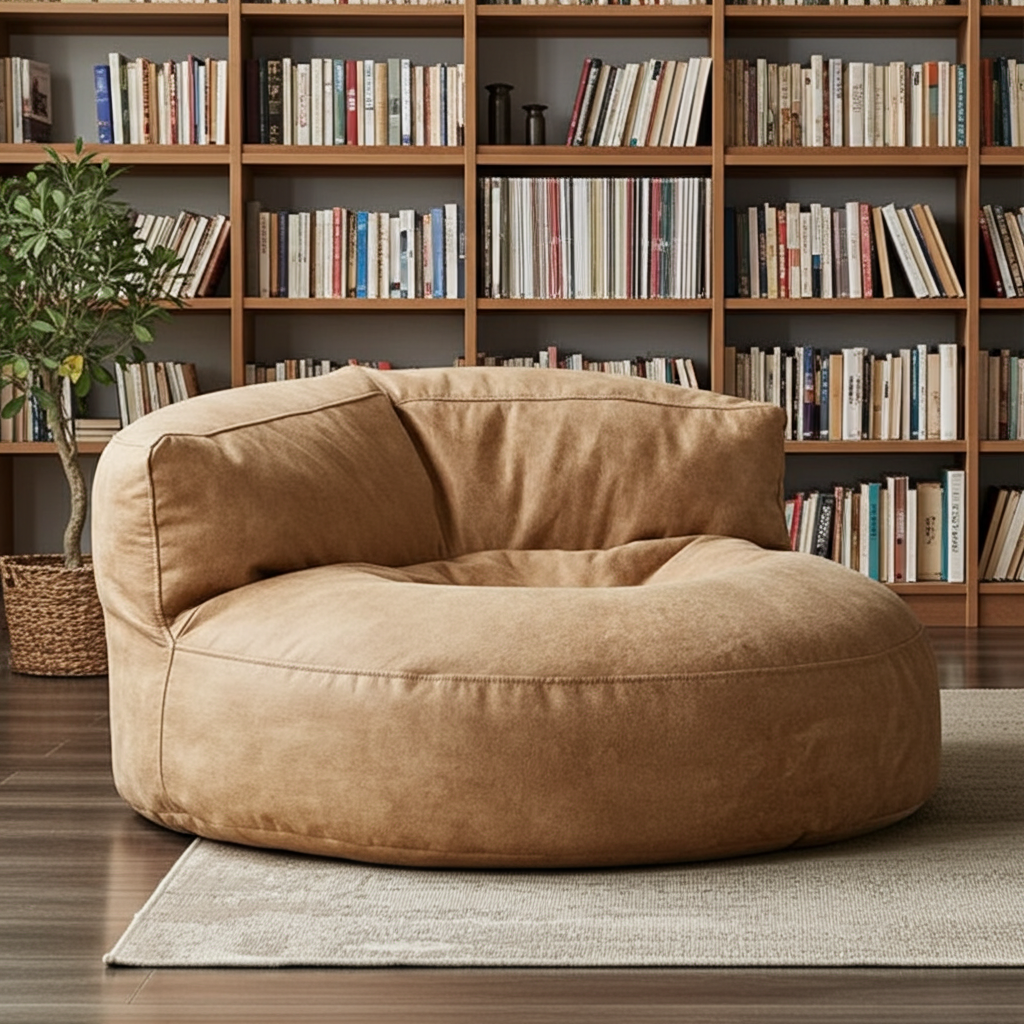 Wagrex - Beanbag Modern Round Retro-Leather