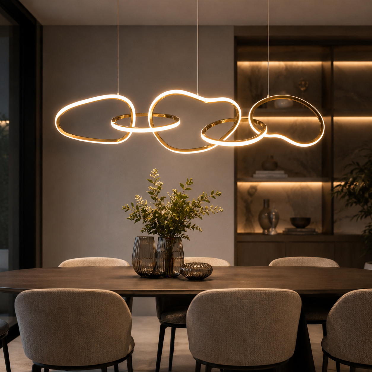 AURELIUS - Gold Ring Dining Room Pendant Light - Modern LED
