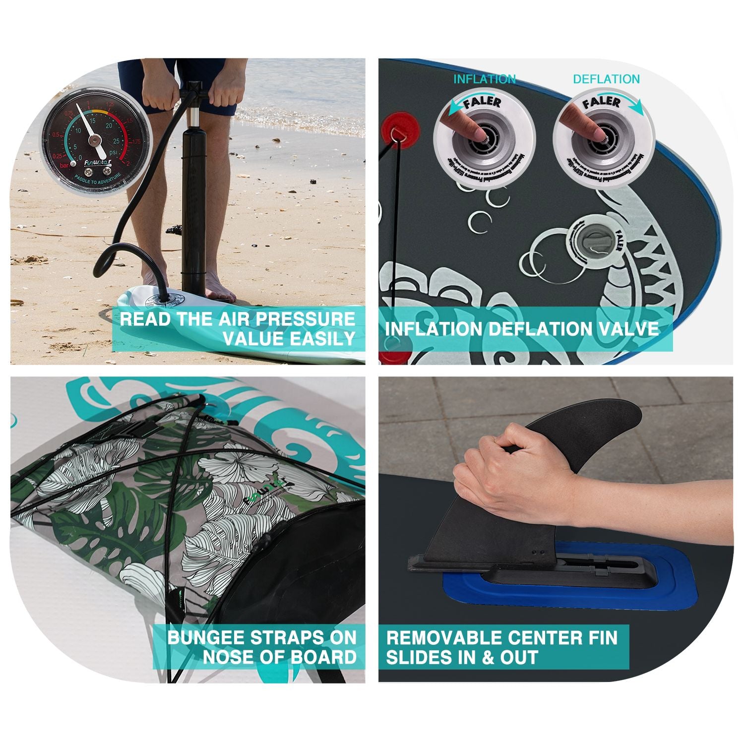Aufblasbares SUP-Board mit Premium-Zubehör und Tragegurt