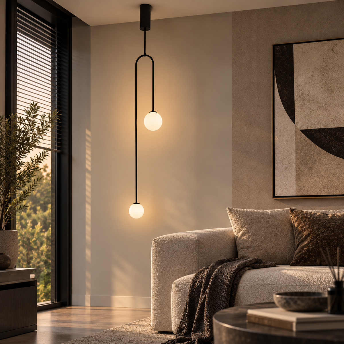 Glazen Bol Hanglamp – 2 Bollen | Goud of Zwart | Klein of Groot | Warm of Koud Wit