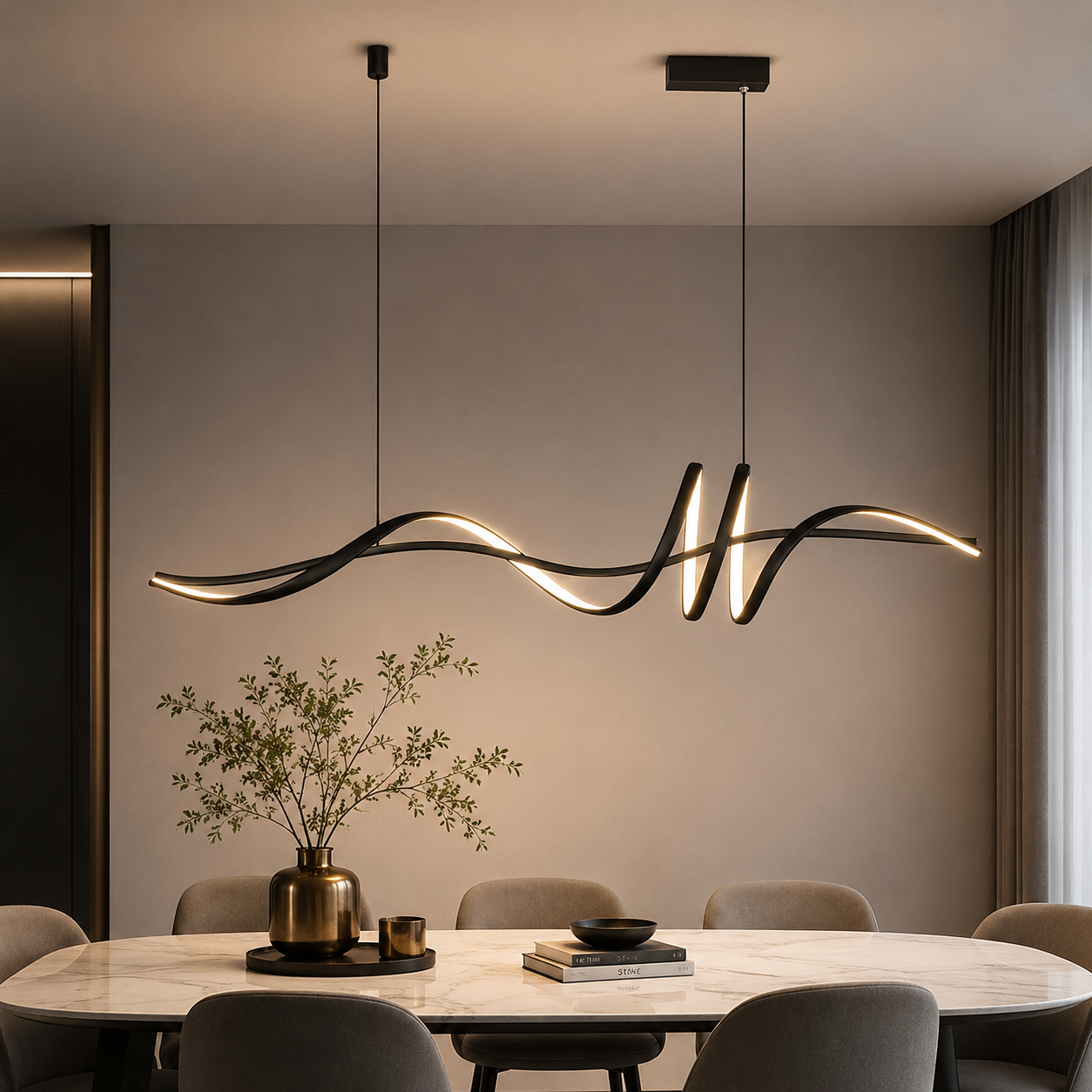 Twist - Luxury LED Pendant Light – Dining Table Design