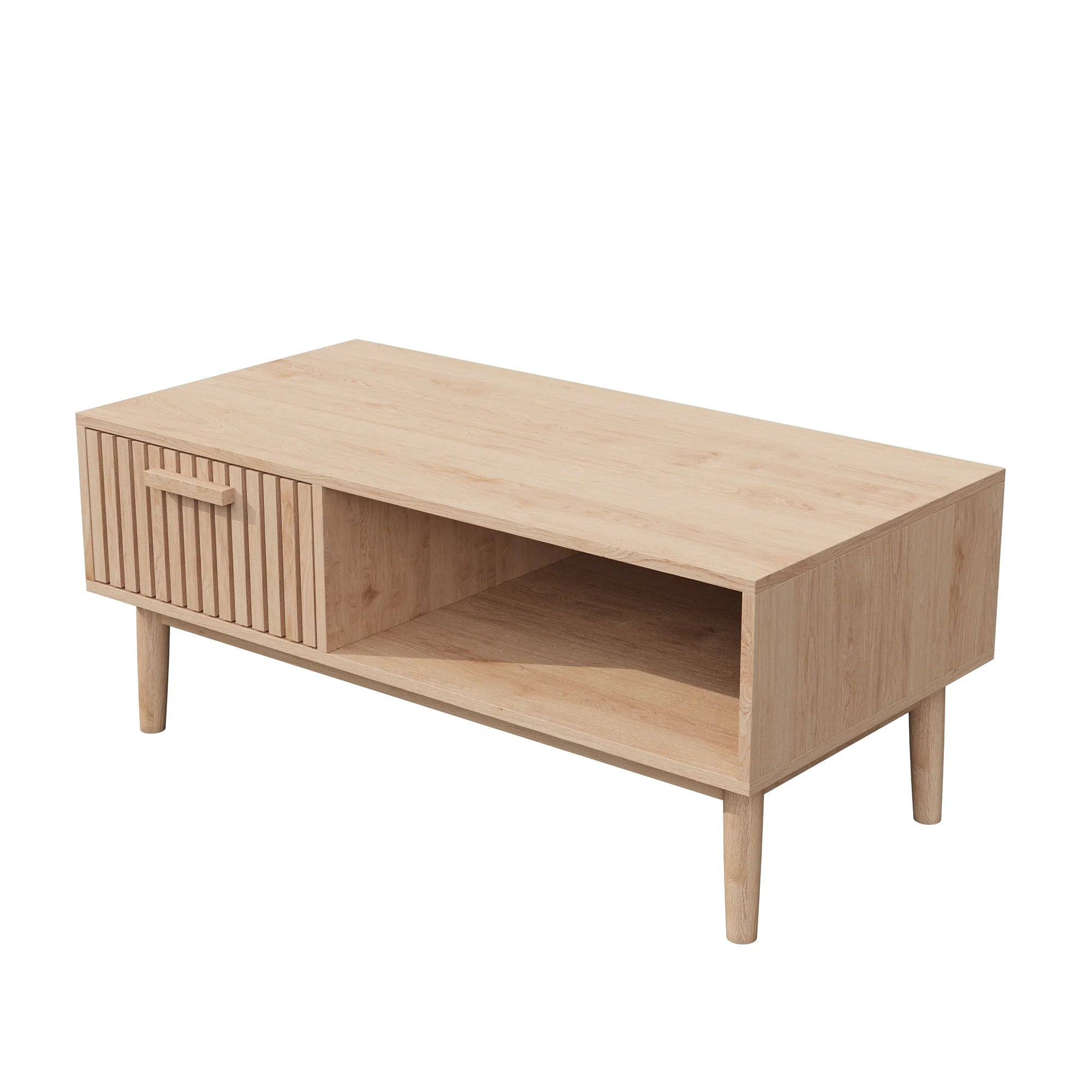 Solid Wood Coffee Table - Natural Low Side Table for Living Room