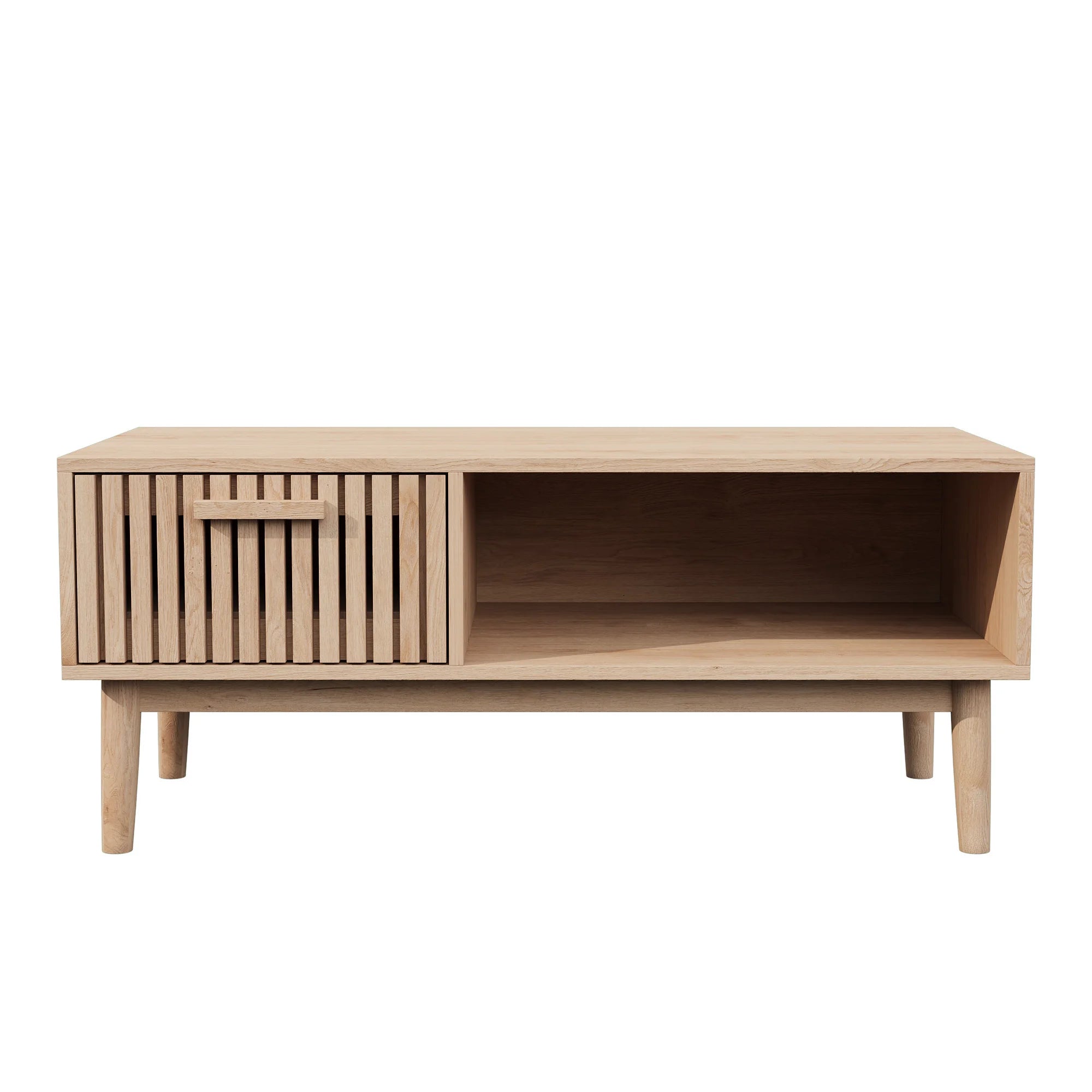 Solid Wood Coffee Table - Natural Low Side Table for Living Room