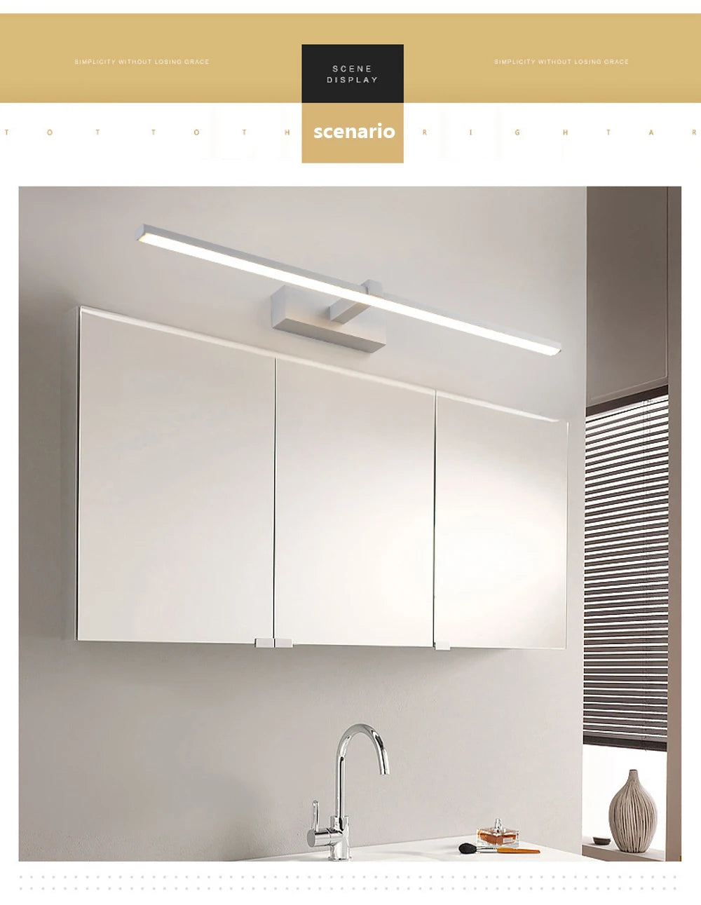 Moderne LED-wandlamp Badkamer make-up licht Lijnlamp voor Badspiegel