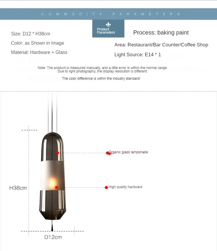 Aurora Glow - Nordic Amber Glass Pendant Chandelier