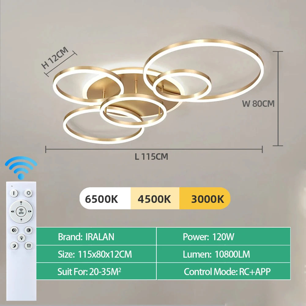 Modern LED Ceiling Chandelier - Dimmable Multi-Head Design
