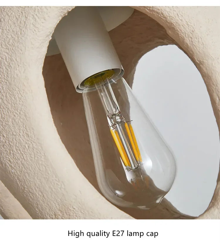Wabi-Sabi Resin Pendant Light - Modern Sculptural Hanging Lamp