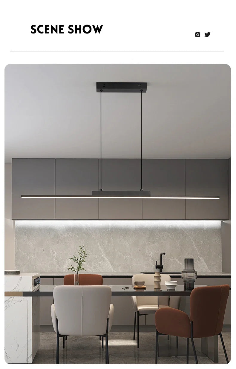 Moderne LED-hanglamp met minimalistisch streepdesign
