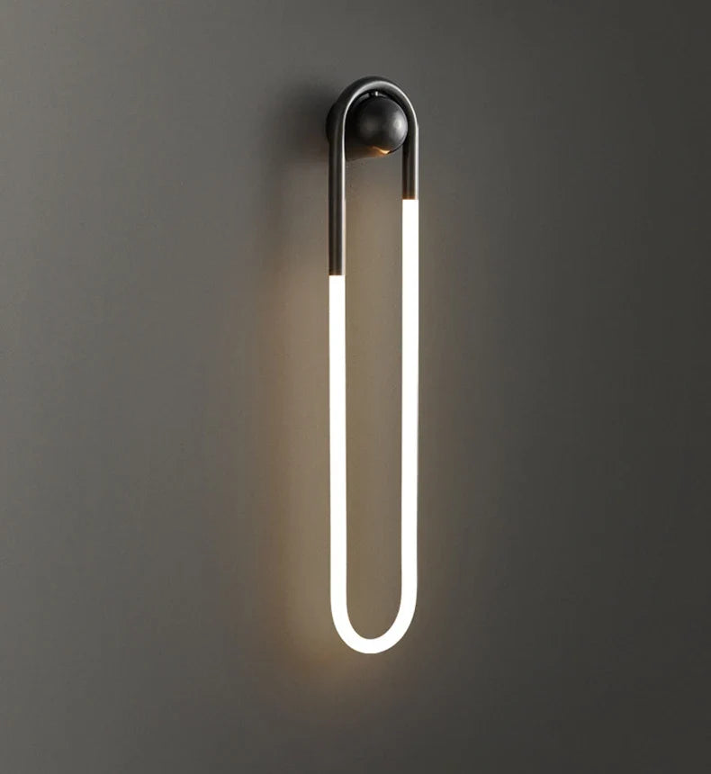 U-vormige led-wandlamp – Art-decodesign | Koper of zwart
