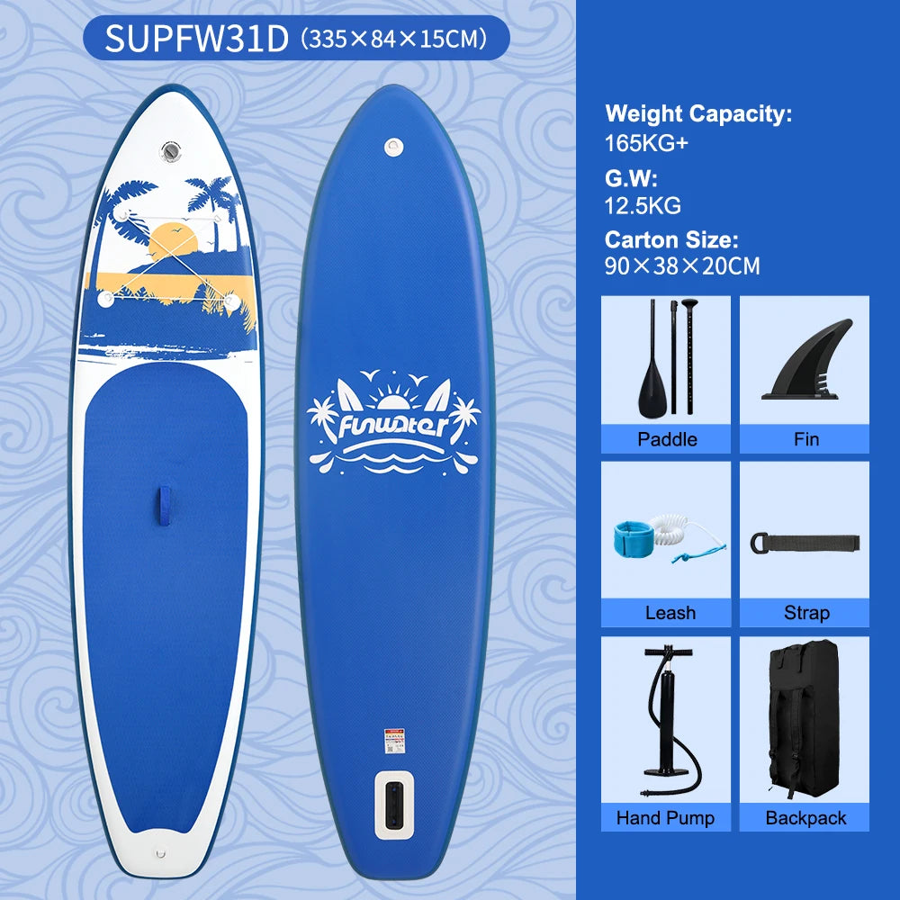 Aufblasbares SUP-Board mit Premium-Zubehör und Tragegurt