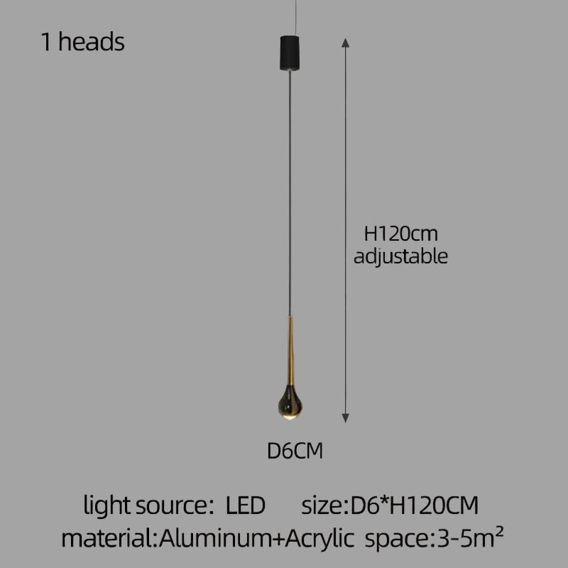 LED Staircase Pendant Light – Black and Gold