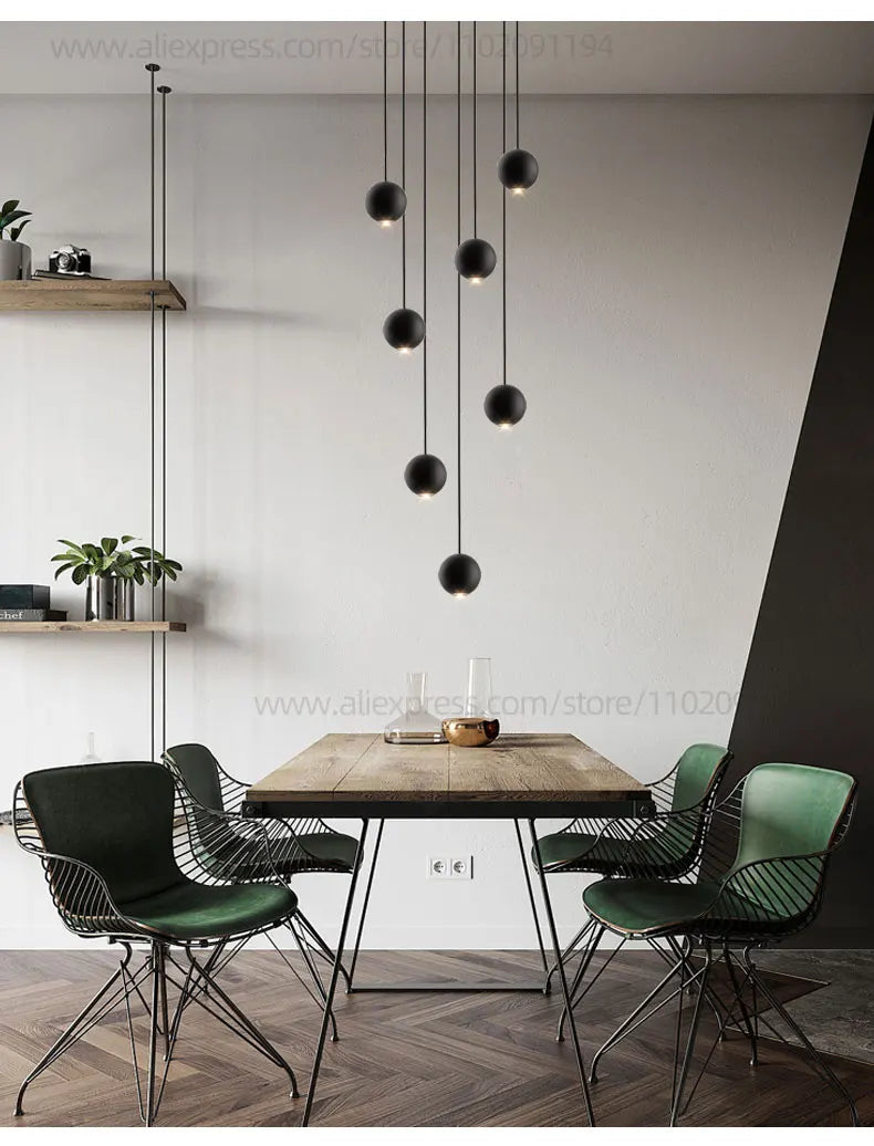 Modern LED Circular Pendant Chandelier - Multi-Light Stairwell Fixture
