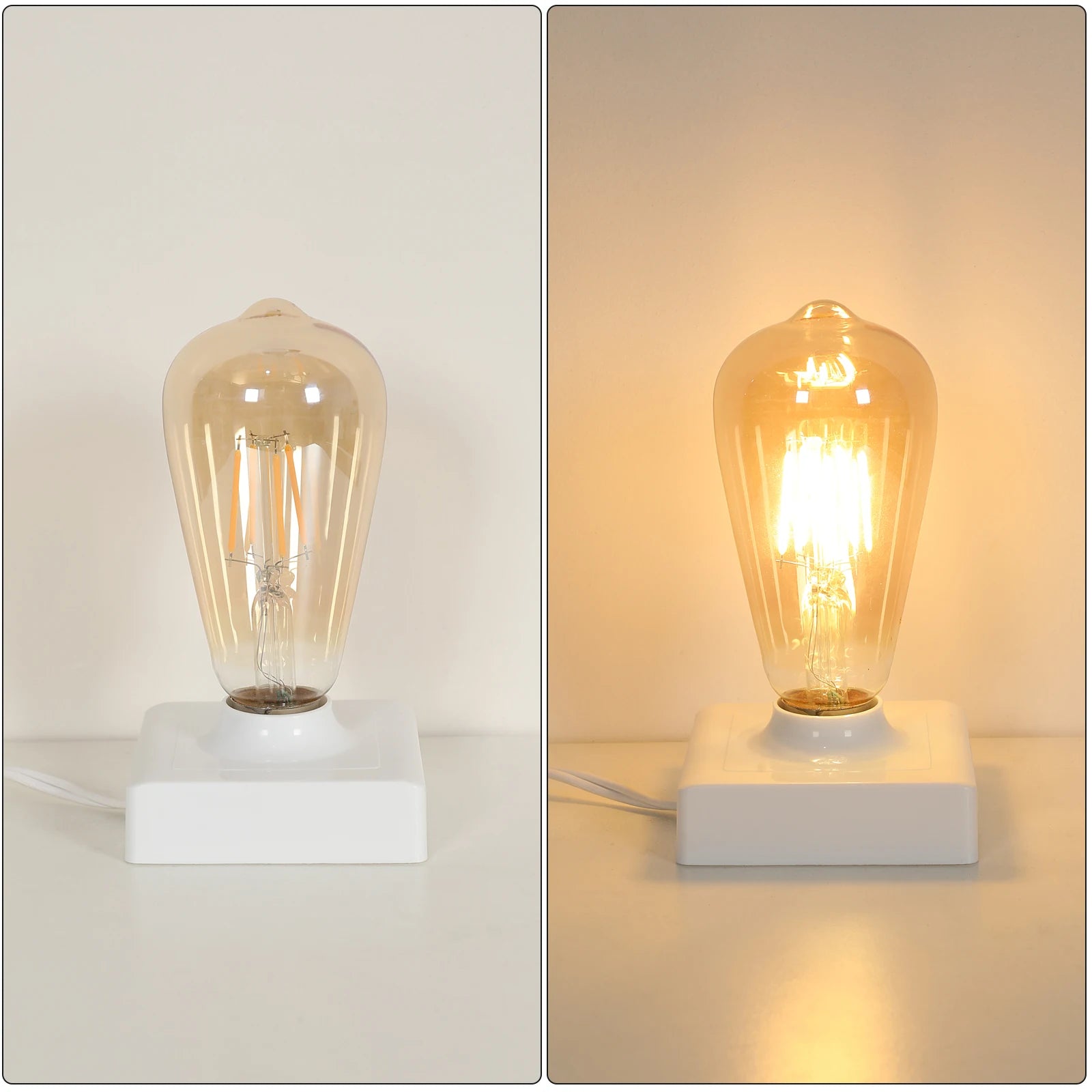 E27 LED Edison Bulb 4W Vintage Retro Filament Light Bulb ST64 Amber Glass Warm White 3000K 430LM Energy Saving Antique Screw Base Decorative Bulb