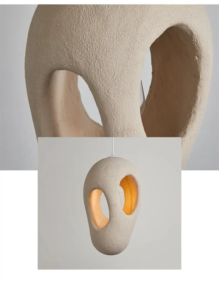Wabi-Sabi Resin Pendant Light - Modern Sculptural Hanging Lamp