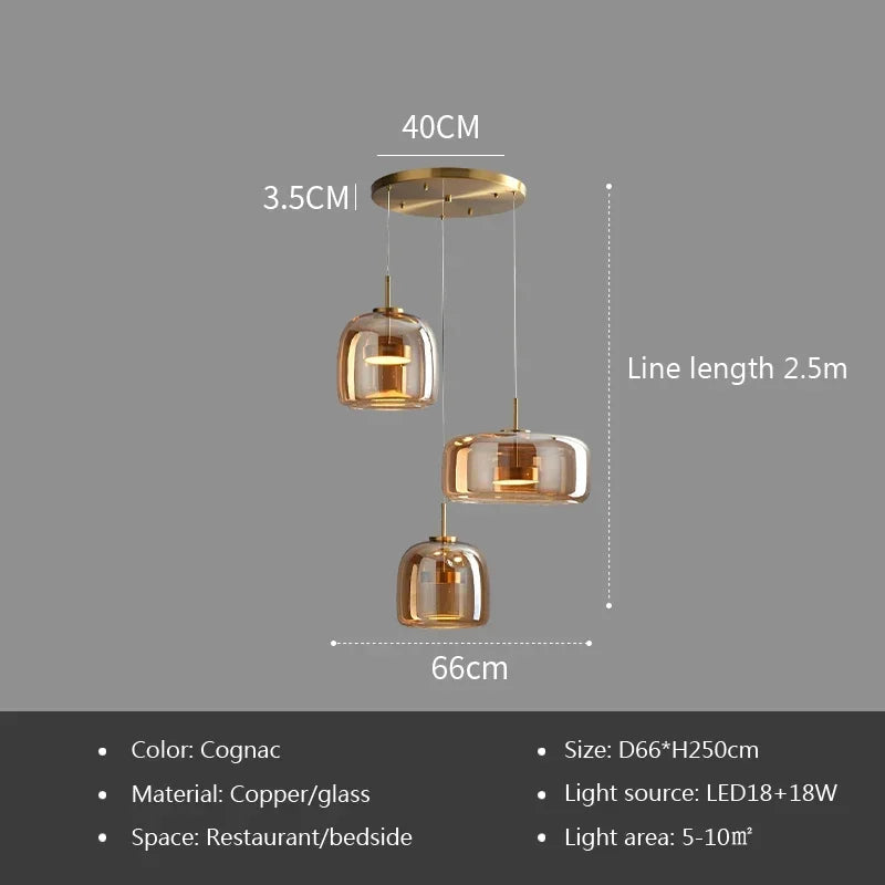 Nordic Glass Pendant Light - Minimalist Luxury Chandelier