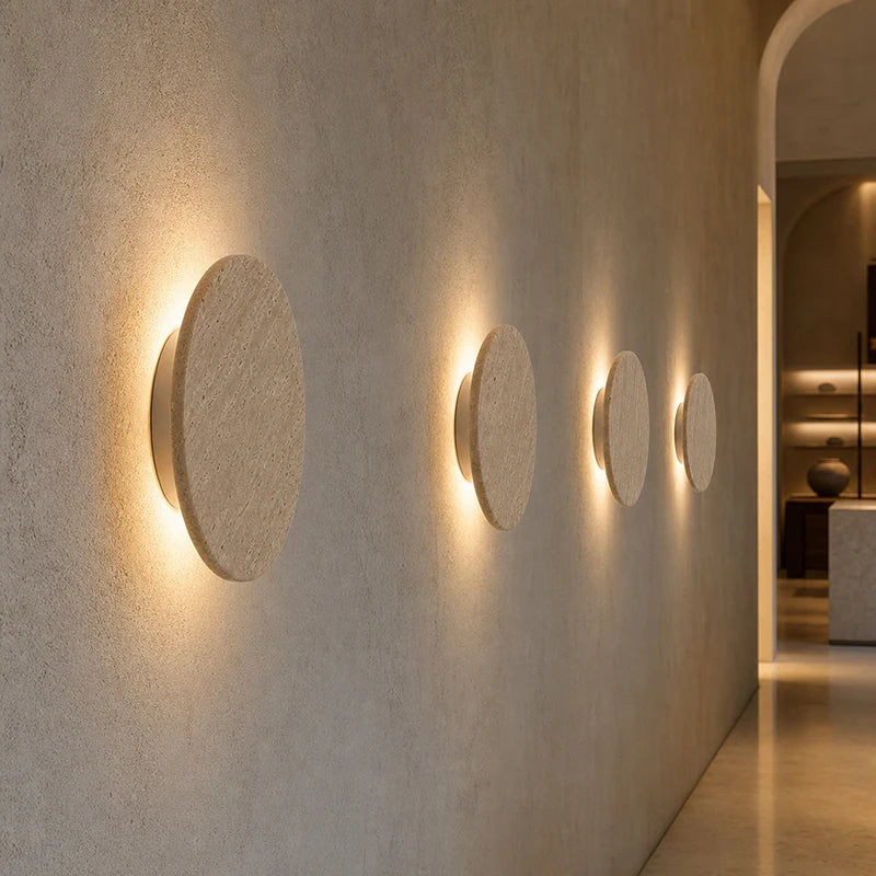 Round LED Wall Sconce – Wabi Sabi Bedside Light