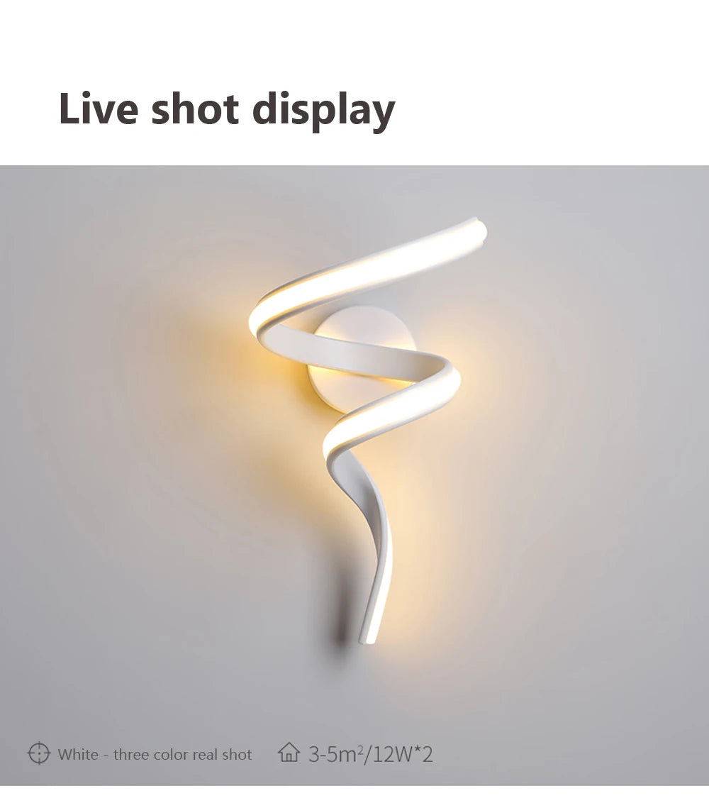 LED Wall Lamp – Modern Spiral Design