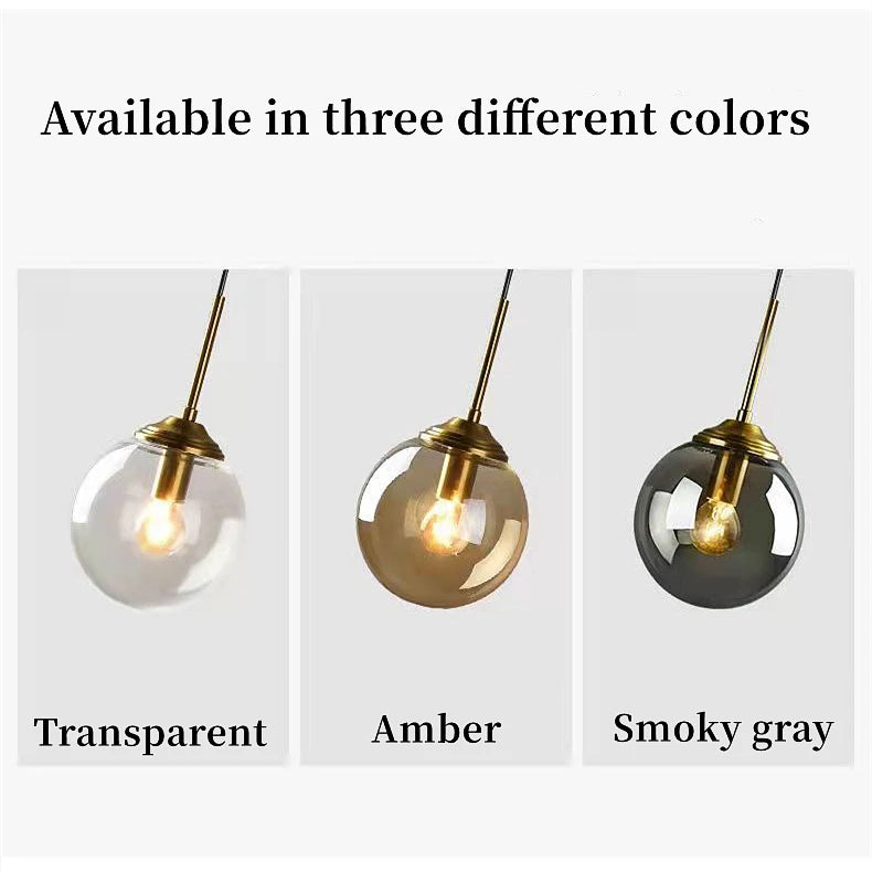 Nordic Glass Pendant Light - Modern LED Chandelier for Living & Dining Room