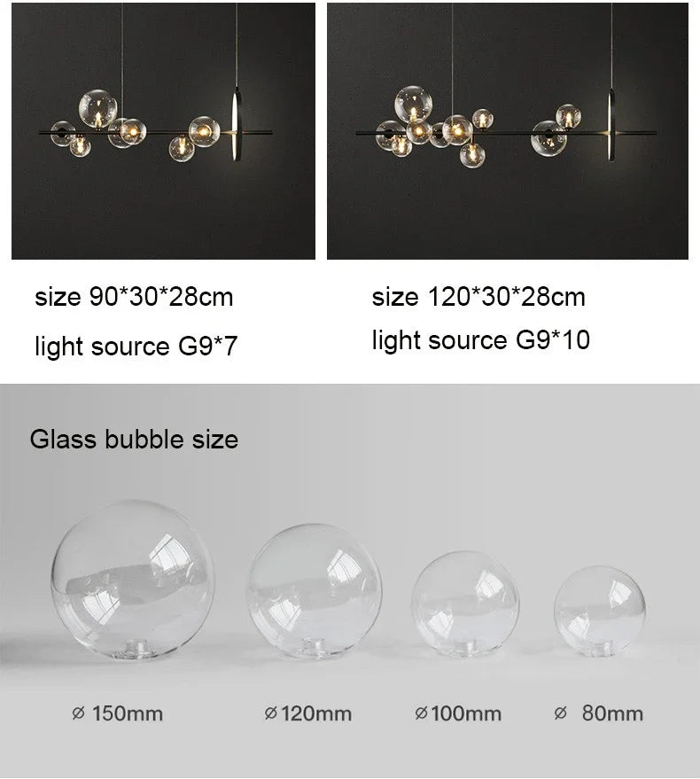 NOSTAGA Glass Circle Pendant Light – LED Chandelier (horizontal)