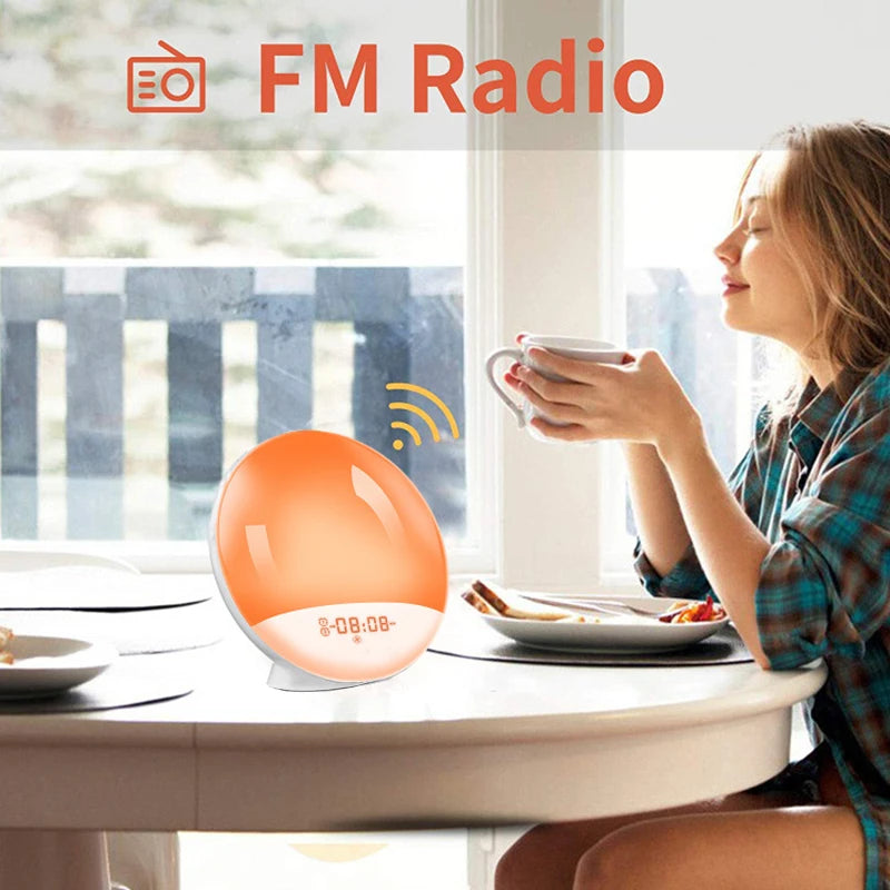 Sunrise Alarm Clock with Wake-Up Light - Digital Clock with FM Radio and Night Light