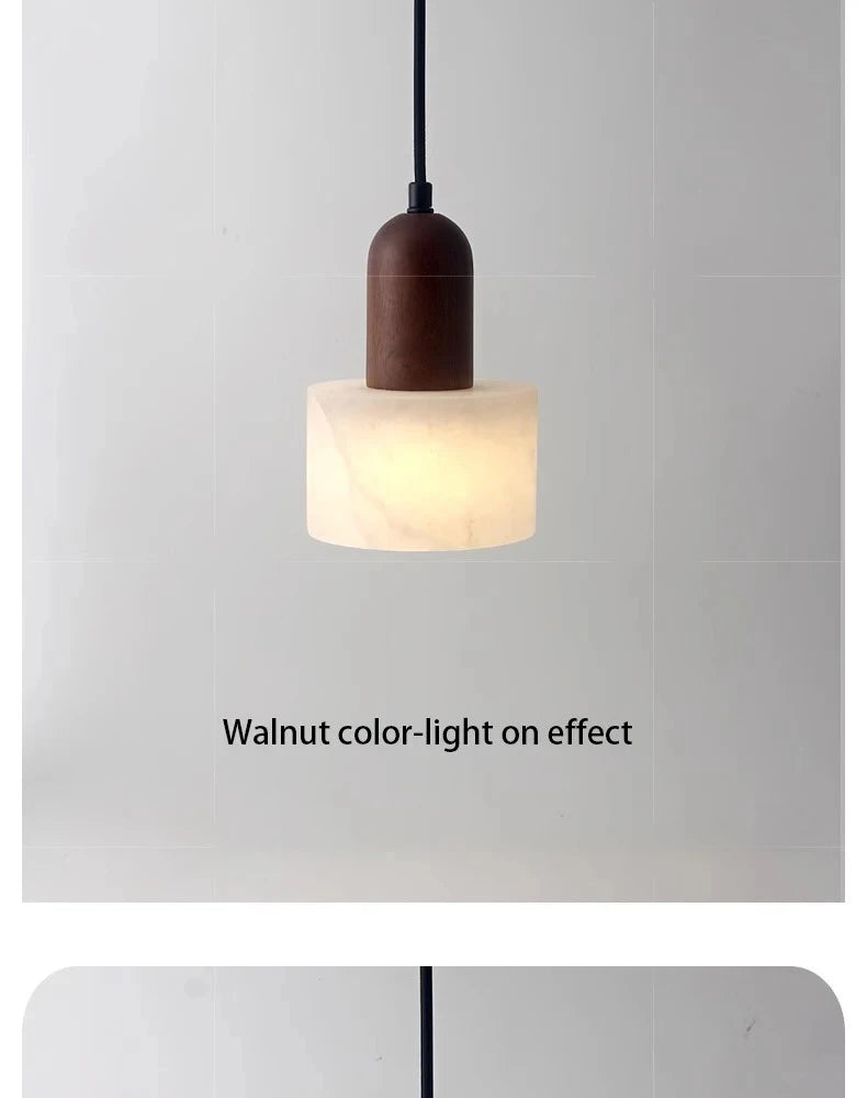 Luxury Marble Pendant Light - Natural Stone Wabi-Sabi LED Lamp