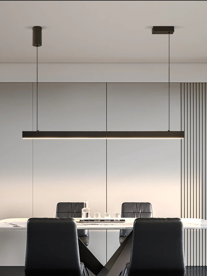Moderner linearer LED-Kronleuchter – Minimalistische Pendelleuchte für Kücheninsel und Esszimmer