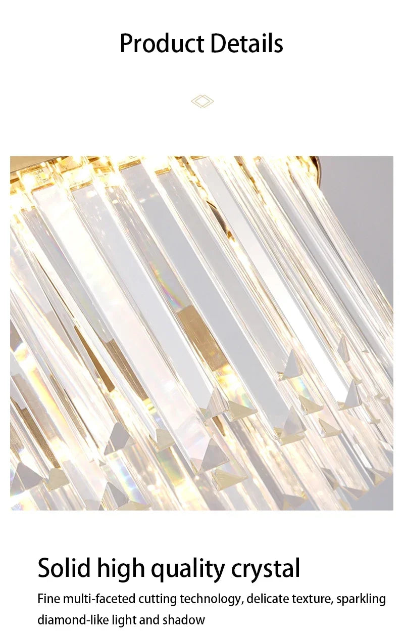 Luxury Crystal Chandelier - Nordic Modern Gold Pendant Light for Living Room & Dining