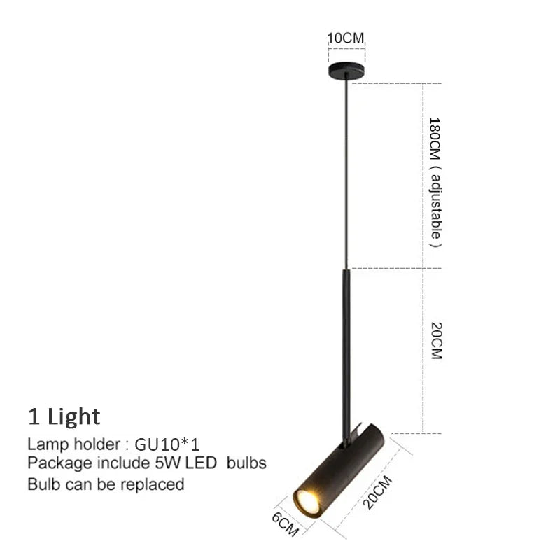 Adjustable Spotlight Pendant - Modern Minimalist LED Hanging Lamp