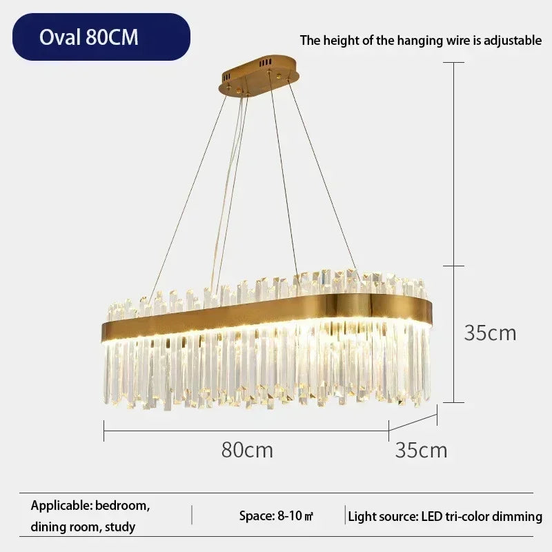 Luxury Crystal Chandelier - Nordic Modern Gold Pendant Light for Living Room & Dining
