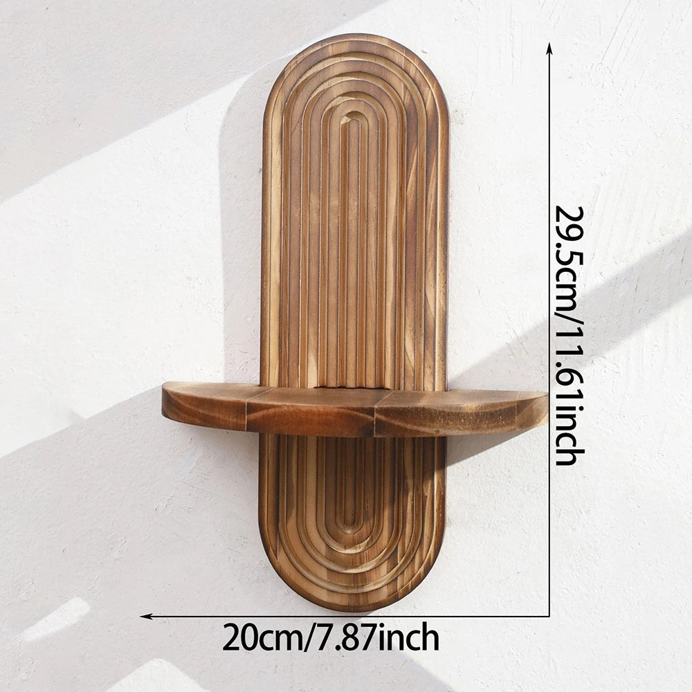 Boho Wooden Wall Shelf