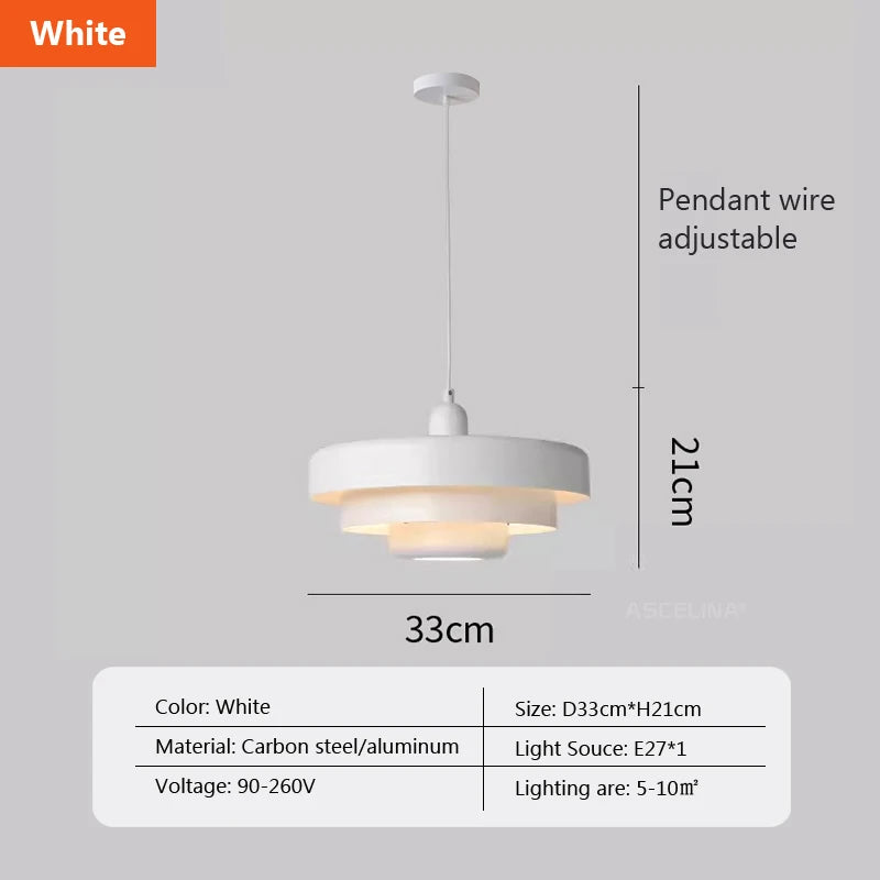 BAUHAUS Modern Glass Pendant Light - Matte Shade Hanging Lamp