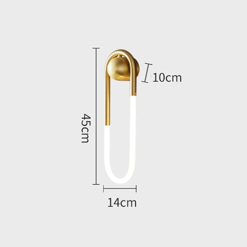 U-vormige led-wandlamp – Art-decodesign | Koper of zwart