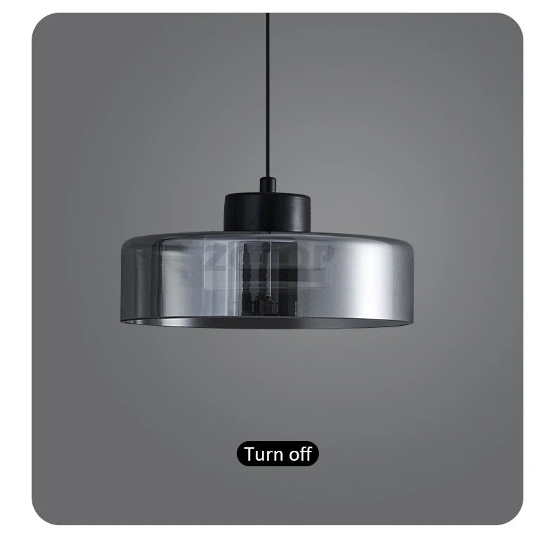 Minimalistische Glazen LED Hanglamp Zwart