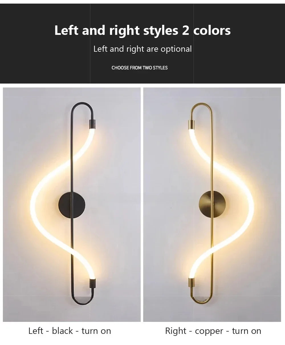 Moderne LED-Wandleuchte – Wandleuchte aus goldfarbenem Aluminium