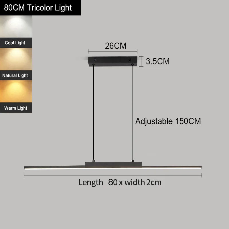 Moderne LED-hanglamp met minimalistisch streepdesign