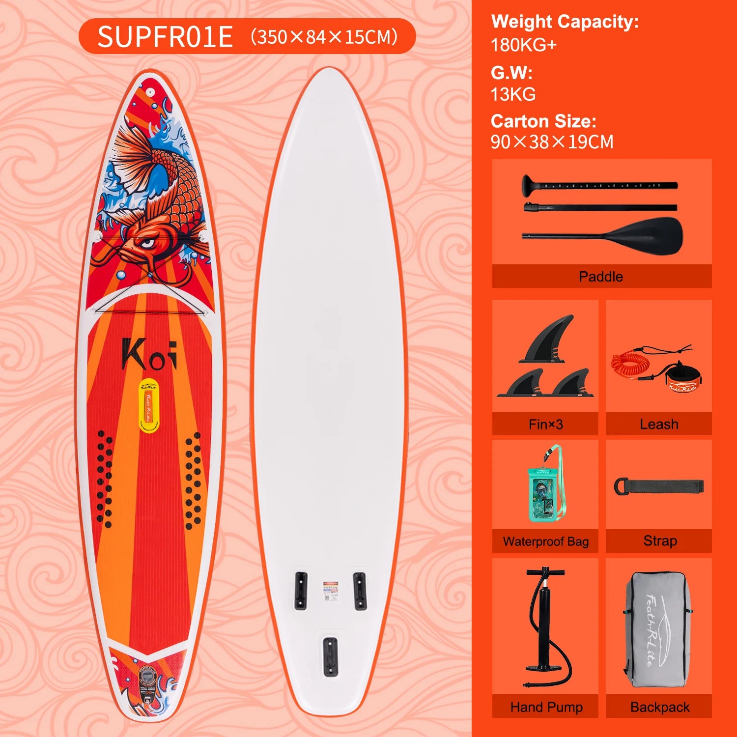 Aufblasbares SUP-Board mit Premium-Zubehör und Tragegurt
