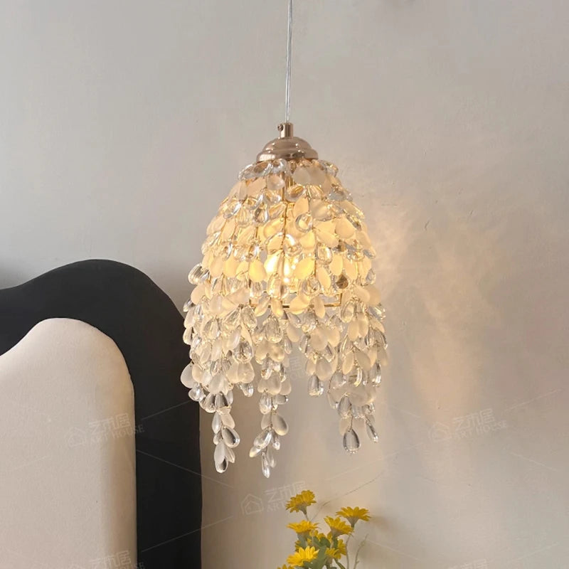Crystal Bead Pendant Lamp - Octagonal Design