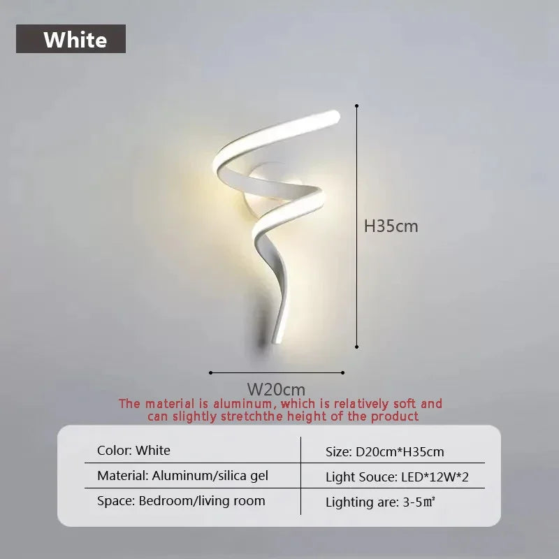 LED Wall Lamp – Modern Spiral Design