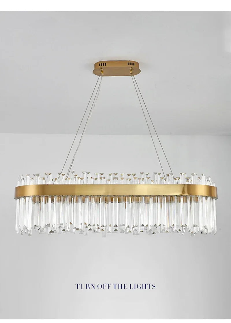 Luxury Crystal Chandelier - Nordic Modern Gold Pendant Light for Living Room & Dining