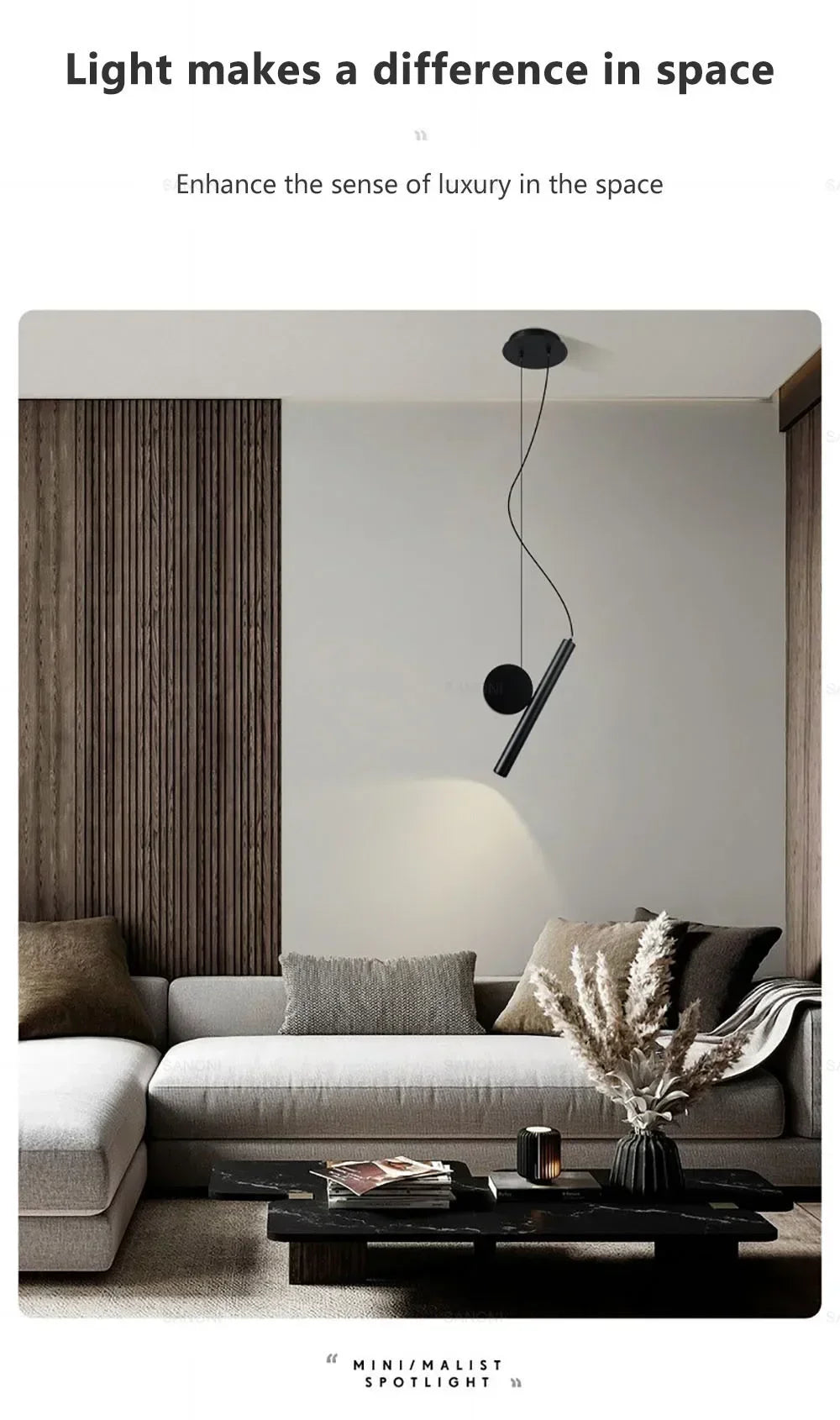 Moderne LED Hanglamp met Verstelbaar Snoer – Zwart Aluminium