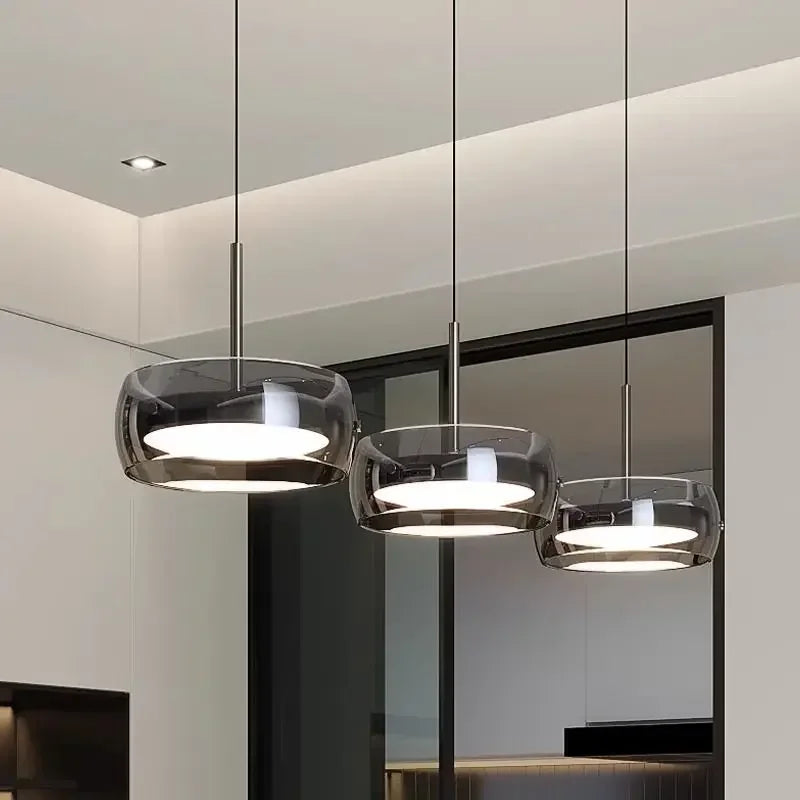 Glass Pendant Light - Modern LED Chandelier for Living & Dining