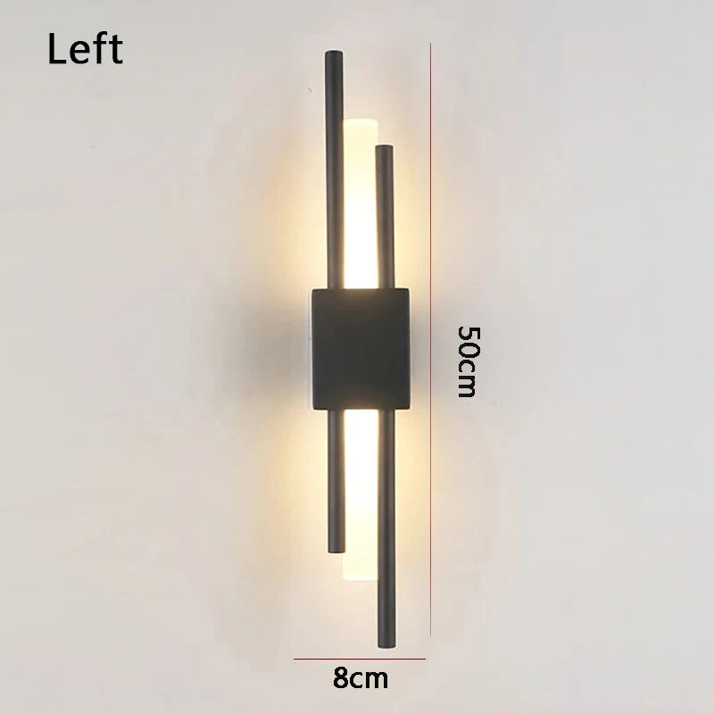 Nordic LED Wall Lamp – Modern Up & Down Sconce | Black/Gold | Bedroom, Living Room, Hallway