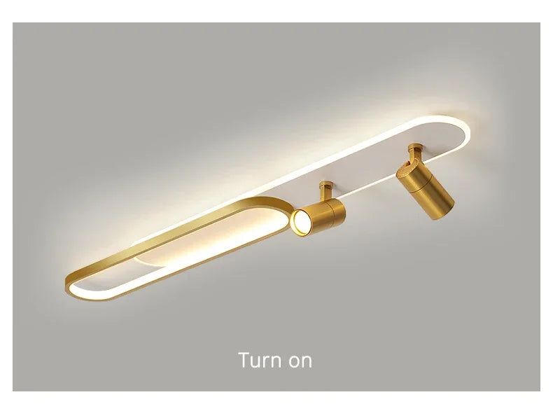Dimbare LED Plafondlamp met Spotlight – 60/80/100/120 cm | Zwart, Wit of Goud