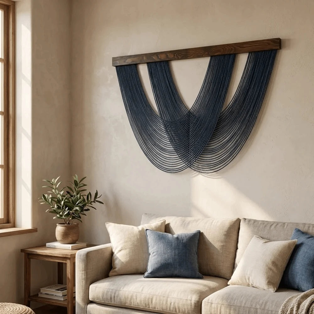 Handwoven Macrame Wall Hanging – Nordic Style, 100 × 60 cm