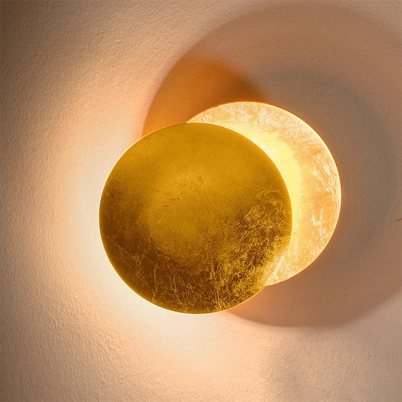 Moon Concept Solar Eclipse Wall Lamp - Nordic Vintage Brass Sconce 20cm