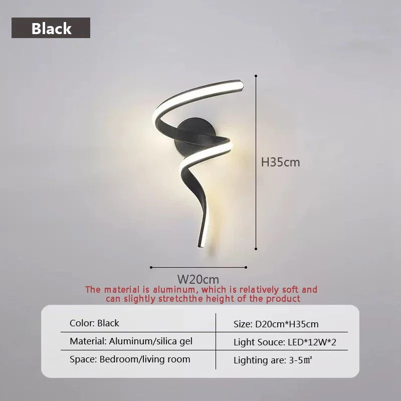 LED Wall Lamp – Modern Spiral Design