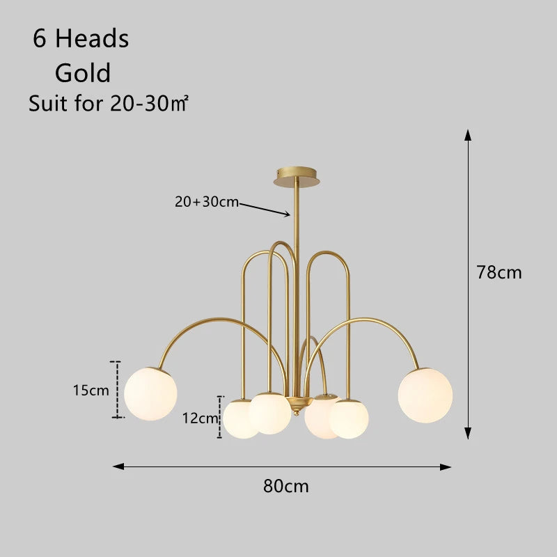 LED Pendant Light Diva - Glass Ball Chandelier