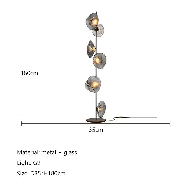 Nordic Glass LED Floor Lamp - Modern Designer Standing Light for Living Room & Bedroom
