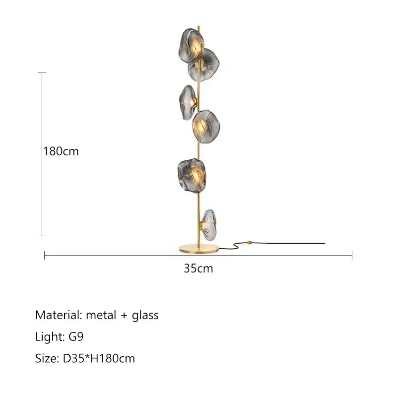 Nordic Glass LED Floor Lamp - Modern Designer Standing Light for Living Room & Bedroom