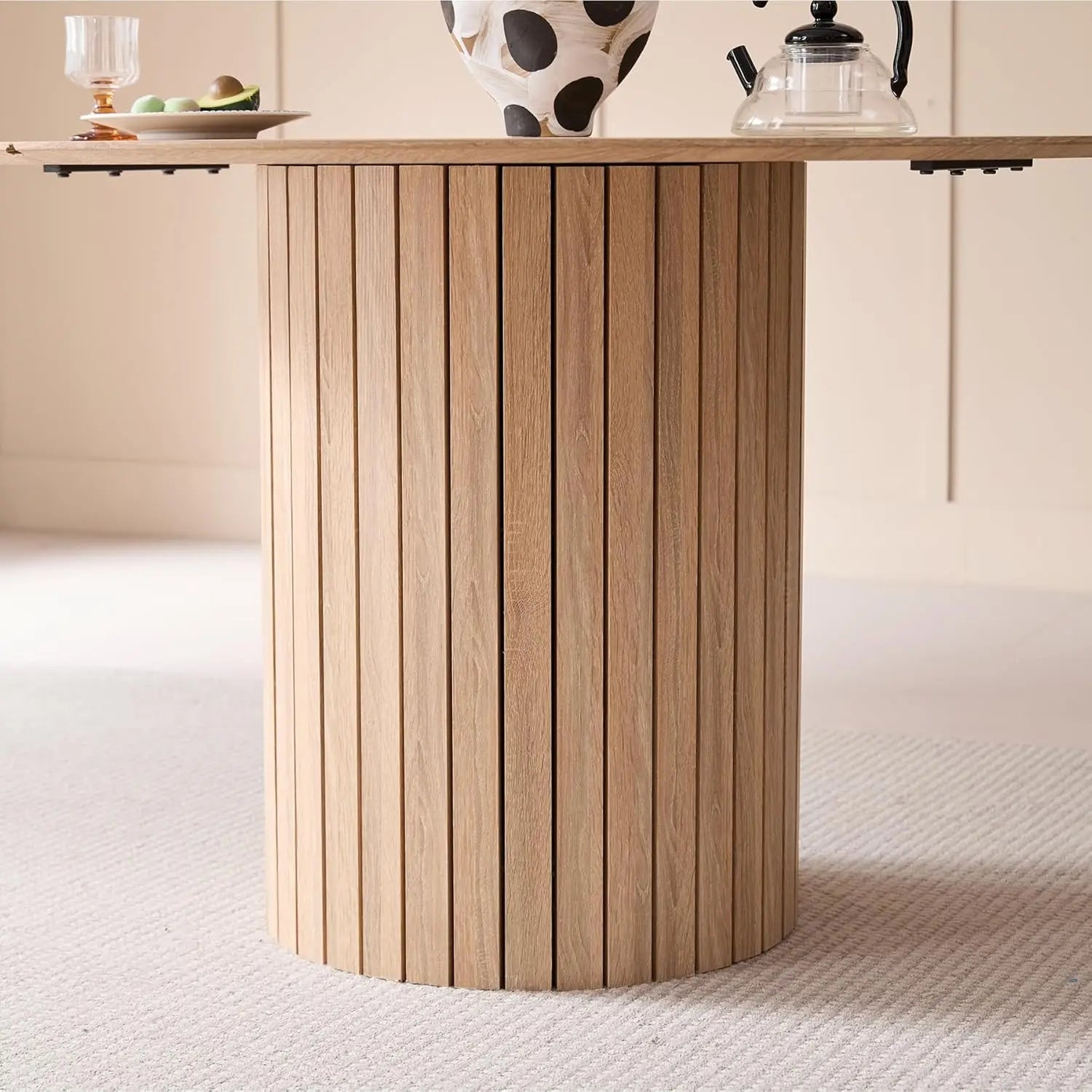 Round Dining Table 120cm - Modern Farmhouse Style for 4-6 People
